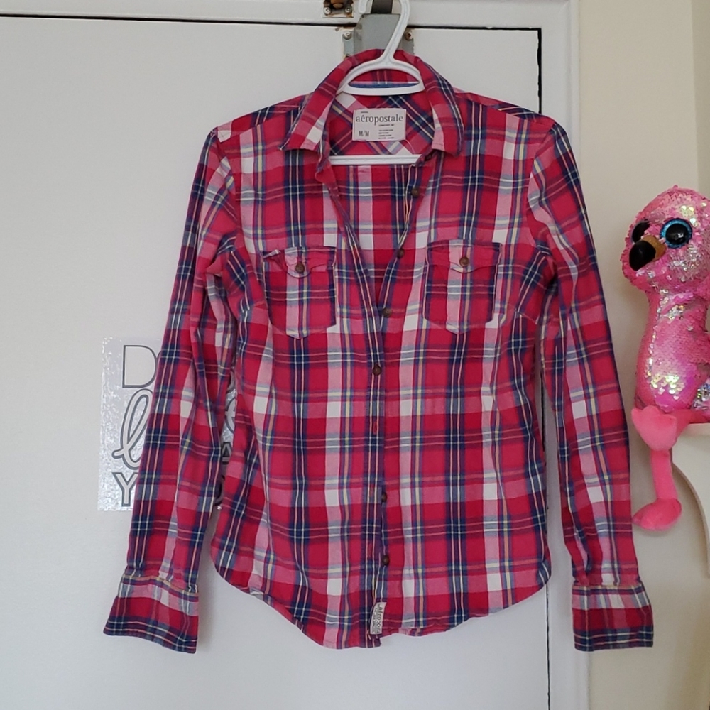 Aeropostale striped cotton long sleeve shirt